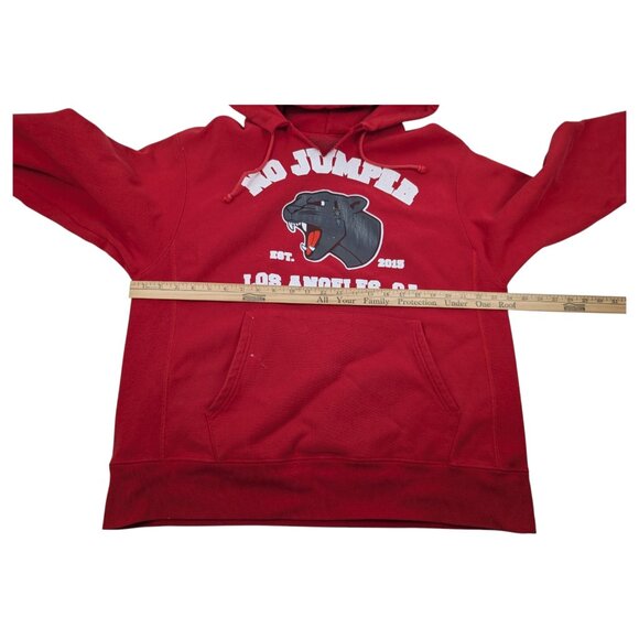 Champion Reverse Weave No Jumper Red Hoodie Sweatshirt Los Angeles Sz L *READ - Picture 10 of 12